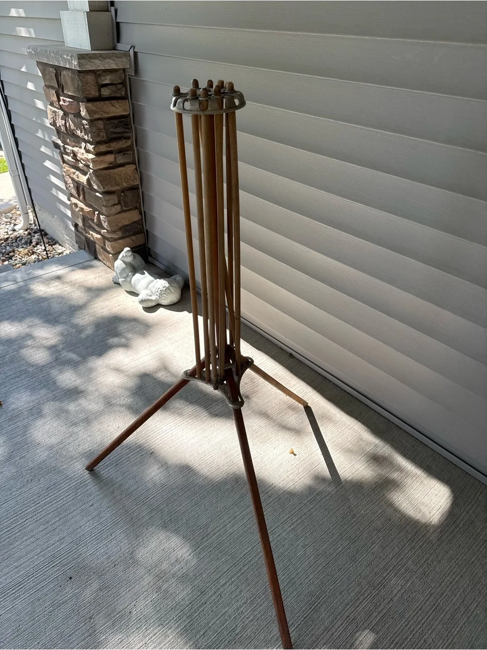 Artmoore Co 1920's Wood & Metal Collapsible Clothes/Artwork/Herbs Drying Rack